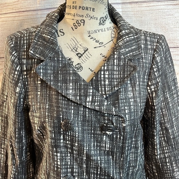 J Crew Contessa Blazer Tweed Double Breasted Raw Edges Size 8 Cotton - Picture 2 of 11